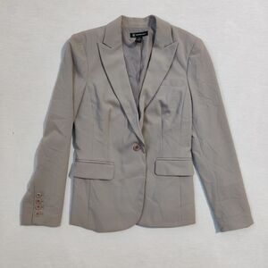 Inc International Concepts Women's Suit Jacket Size 4 Tan Blazer Office Formal